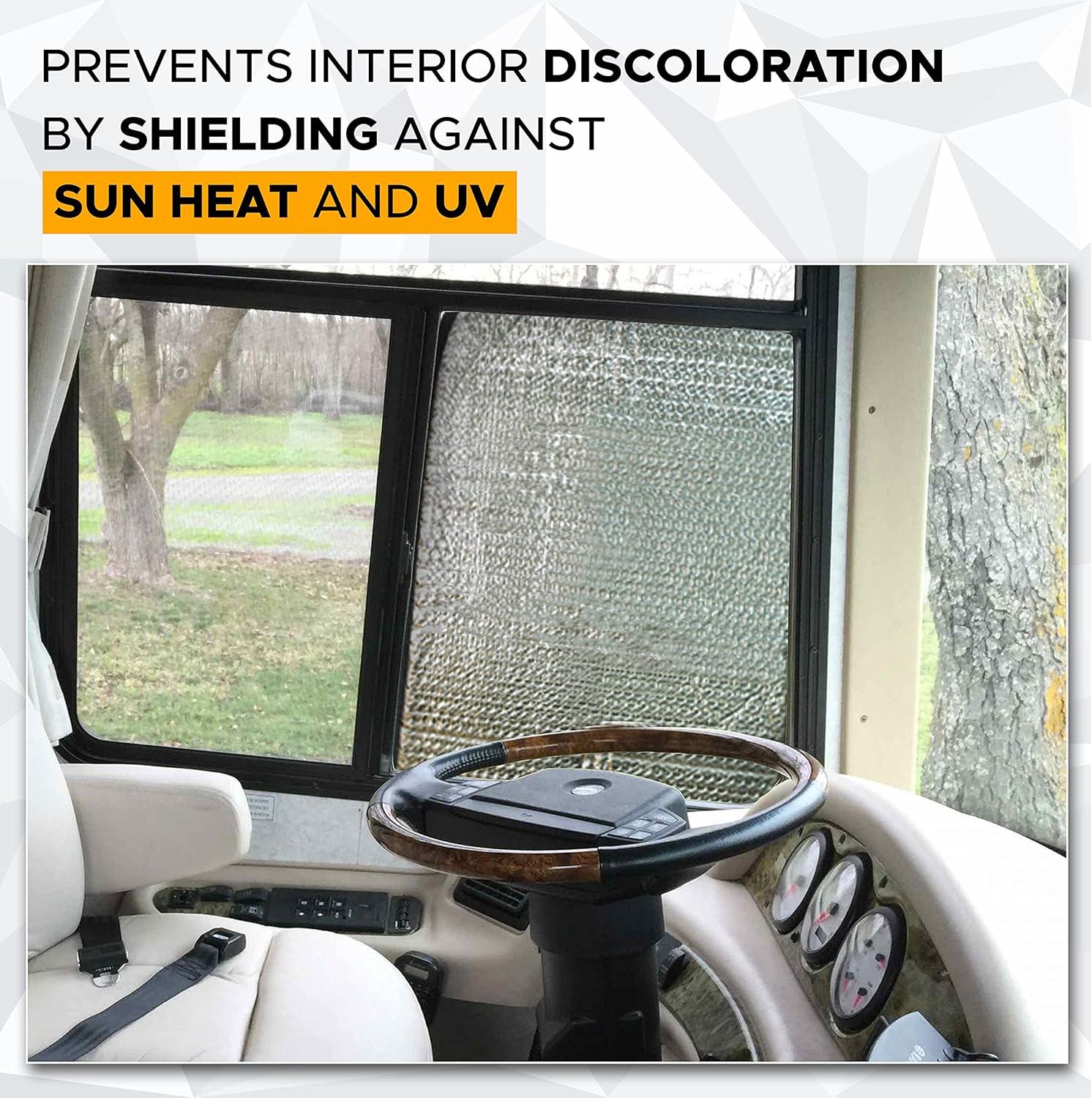 imageEcoNour RV Door Window Shade 2 Pack Trailer RV Skylight Covering Total UV Protection  Foldable Window Sunshade  Blinds for Camper Windows  Camping Accessories for Travel Trailer  16quot x 25quotSilver