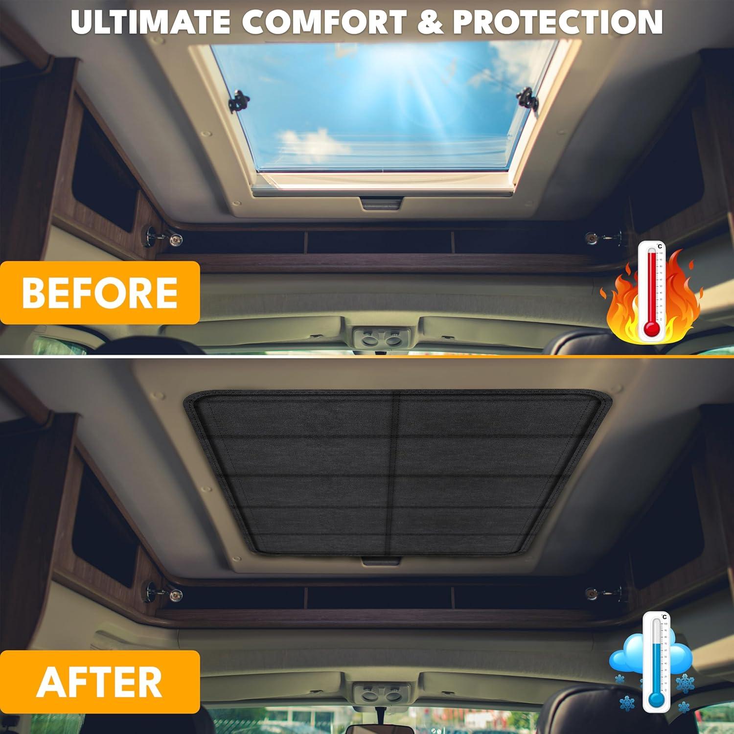 imageEcoNour RV Magnetic Window Shade for Side Door  Foldable Blackout UV Protection Cover  Winnebago Itasca Sunova Class A RV Entry Doors  4 Hook ampamp Loop Waterproof Oxford Fabric  Large 27quot 18quotMedium