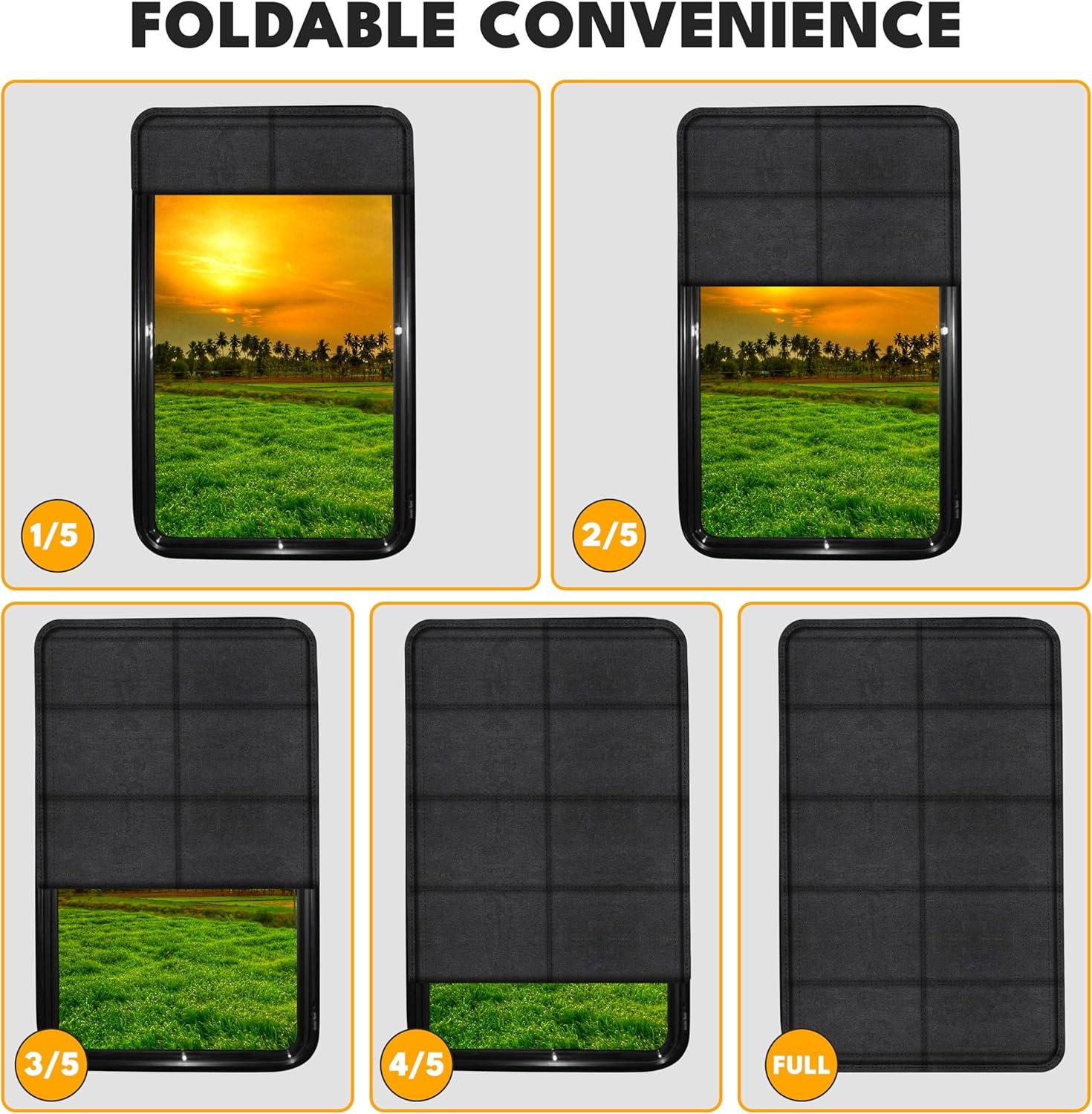 imageEcoNour RV Magnetic Window Shade for Side Door  Foldable Blackout UV Protection Cover  Winnebago Itasca Sunova Class A RV Entry Doors  4 Hook ampamp Loop Waterproof Oxford Fabric  Large 27quot 18quotMedium