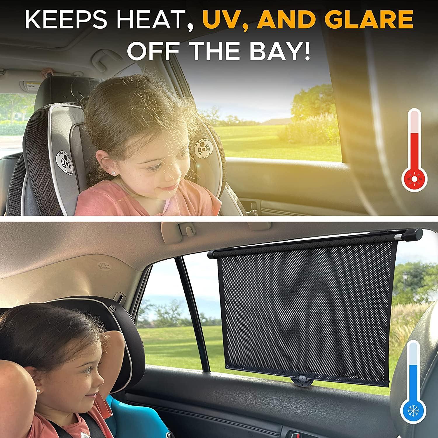 imageEcoNour Side Window Sunshade for Baby 2 Pack with Headrest Hook  Window Shades for Baby  Back Window Sun Shade for Car fits SUV and Trucks 18quot x 20quot