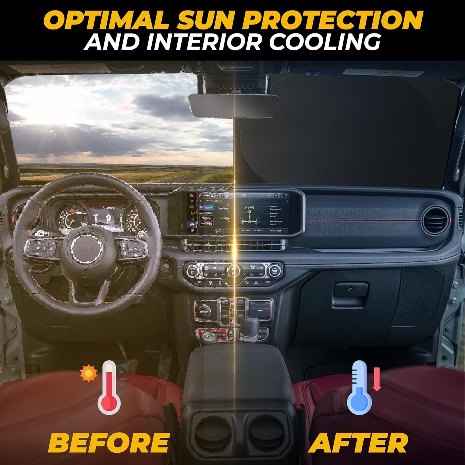 imageFoldable Windshield Sun Shade for Car  240T Reflective UV and Heat Shield with Storage Bag  Keeps Interior Cool  Universal Fit for Sedans SUVs and Trucks  Medium 64quot x 32quotXSmall