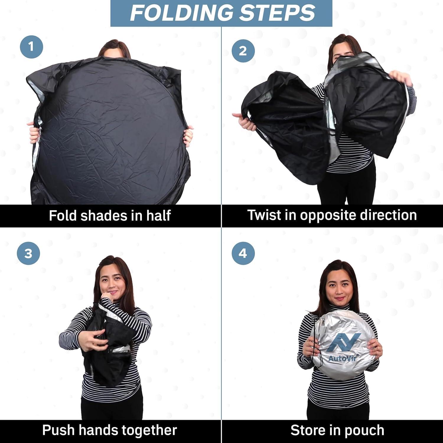 imageFoldable Windshield Sun Shade for Car  240T Reflective UV and Heat Shield with Storage Bag  Keeps Interior Cool  Universal Fit for Sedans SUVs and Trucks  Medium 64quot x 32quotMedium
