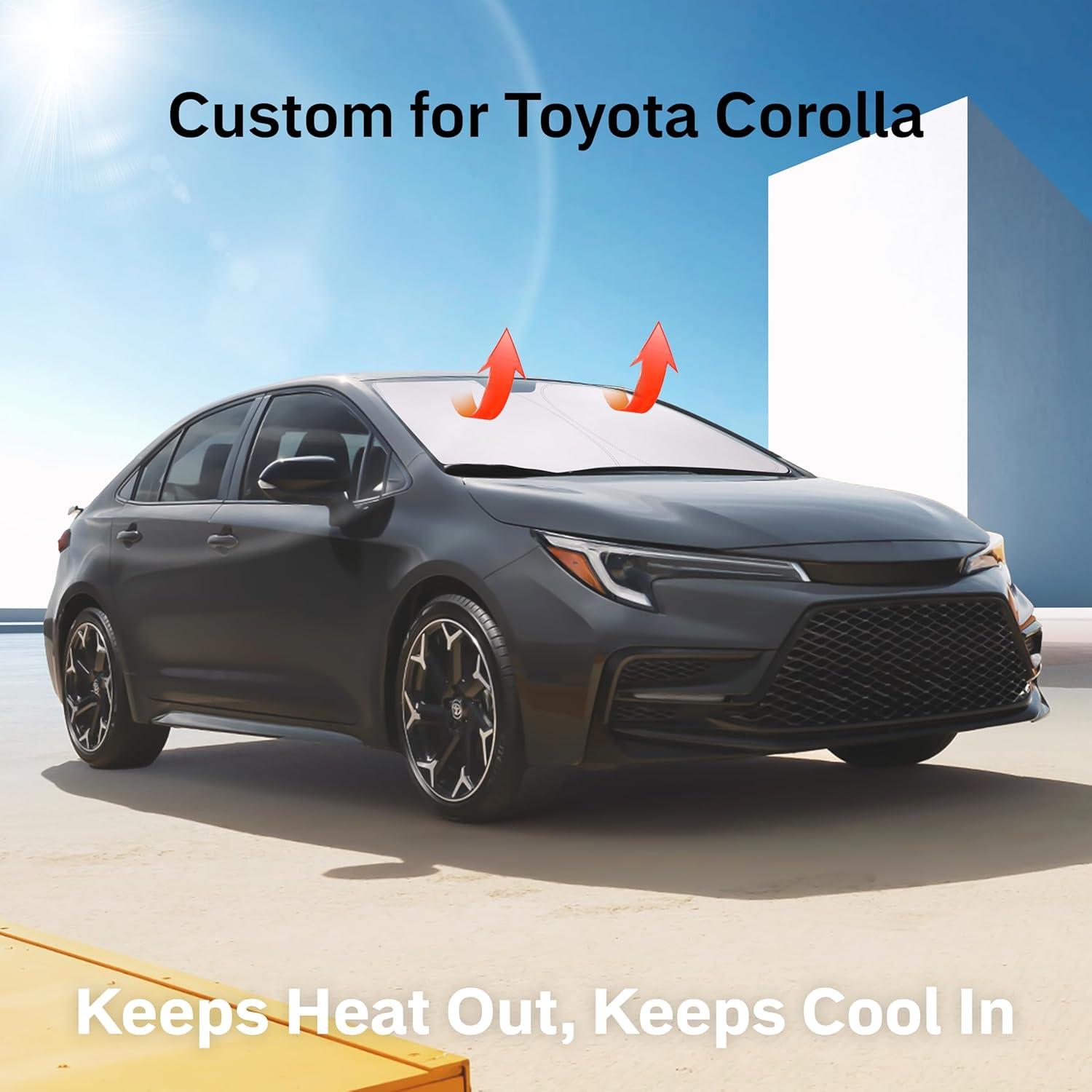 imageToyota Tacoma 20162025 Windshield Sunshade  4Layer 240T Front Window Shade Custom Fit for Toyota Tacoma 2Dr4Dr Pickup Truck  Sun Visor Blocks 100 UV Rays ampamp HeatFit for Toyota Corolla 20192025