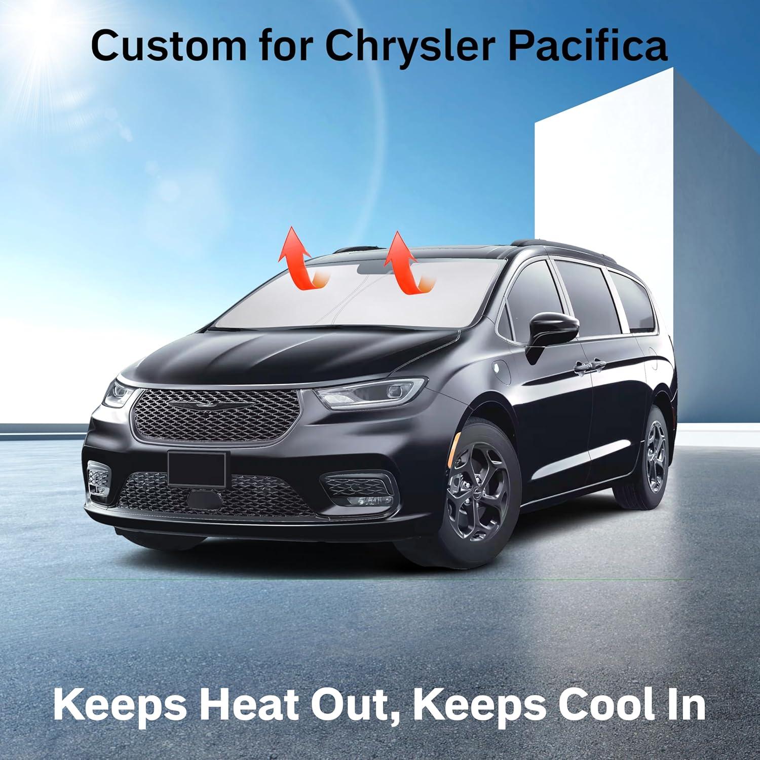 imageToyota Tacoma 20162025 Windshield Sunshade  4Layer 240T Front Window Shade Custom Fit for Toyota Tacoma 2Dr4Dr Pickup Truck  Sun Visor Blocks 100 UV Rays ampamp HeatFit For Chrysler Pacifica 20172025