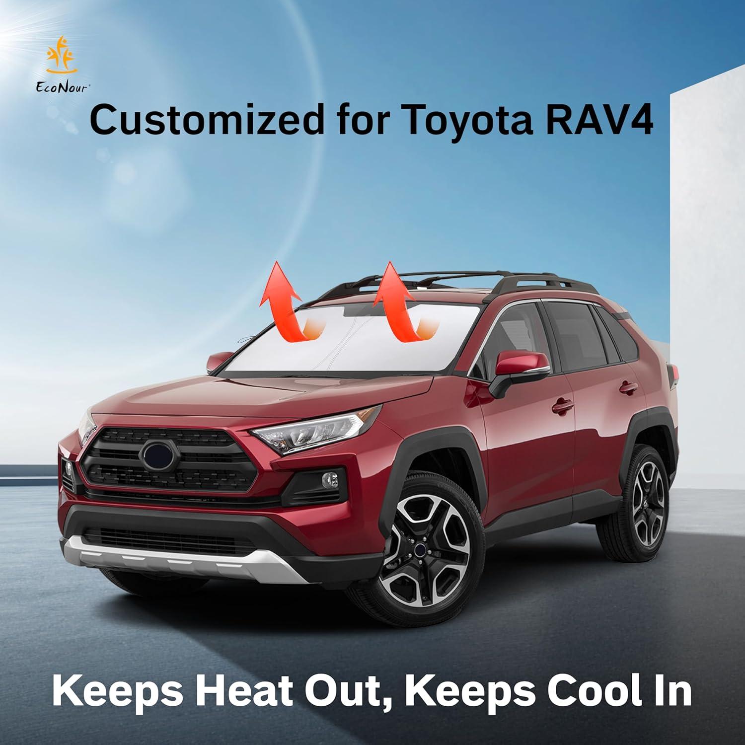 imageToyota Tacoma 20162025 Windshield Sunshade  4Layer 240T Front Window Shade Custom Fit for Toyota Tacoma 2Dr4Dr Pickup Truck  Sun Visor Blocks 100 UV Rays ampamp HeatFit for Toyota Rav420192025