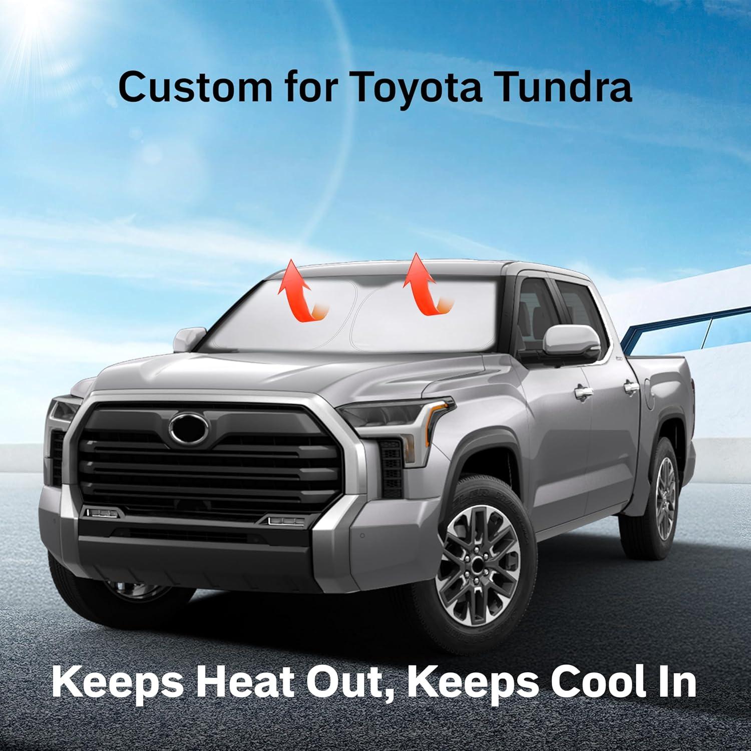 imageToyota Tacoma 20162025 Windshield Sunshade  4Layer 240T Front Window Shade Custom Fit for Toyota Tacoma 2Dr4Dr Pickup Truck  Sun Visor Blocks 100 UV Rays ampamp HeatFit For Toyota Tundra 20222025