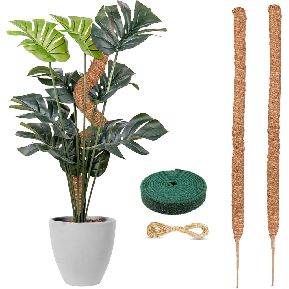 imageEcoNour 28quot 2 Pack Moss Pole  Moss Pole Monstera Plant Support  Plant Sticks for Indoor Climbing Plants  Support for Potted Plants Like Pothos Philodendrons and More28 Inches  2 PCS