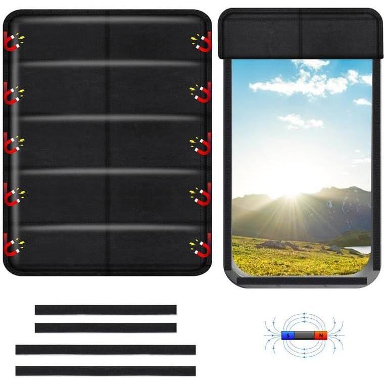 imageEcoNour RV Magnetic Window Shade for Side Door  Foldable Blackout UV Protection Cover  Winnebago Itasca Sunova Class A RV Entry Doors  4 Hook ampamp Loop Waterproof Oxford Fabric  Large 27quot 18quotLarge