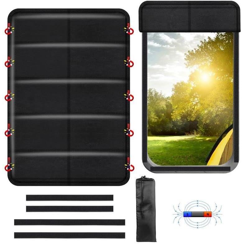 imageEcoNour RV Magnetic Window Shade for Side Door  Foldable Blackout UV Protection Cover  Winnebago Itasca Sunova Class A RV Entry Doors  4 Hook ampamp Loop Waterproof Oxford Fabric  Large 27quot 18quotXLarge