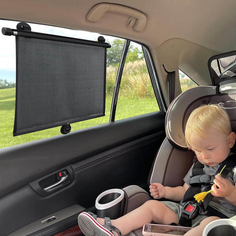 imageEcoNour Side Window Sunshade for Baby 2 Pack with Headrest Hook  Window Shades for Baby  Back Window Sun Shade for Car fits SUV and Trucks 18quot x 20quot