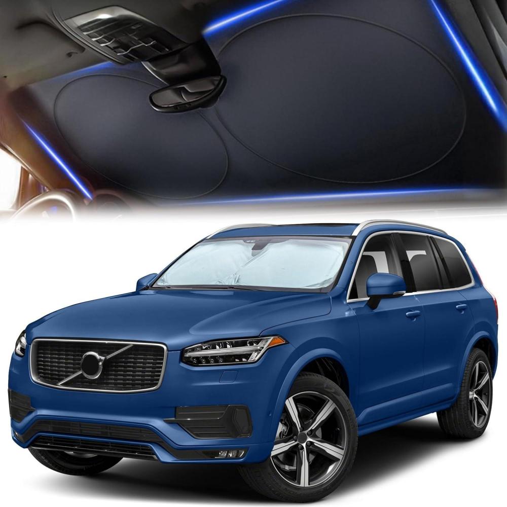 imageFoldable Windshield Sun Shade for Car  240T Reflective UV and Heat Shield with Storage Bag  Keeps Interior Cool  Universal Fit for Sedans SUVs and Trucks  Medium 64quot x 32quotMedium Plus