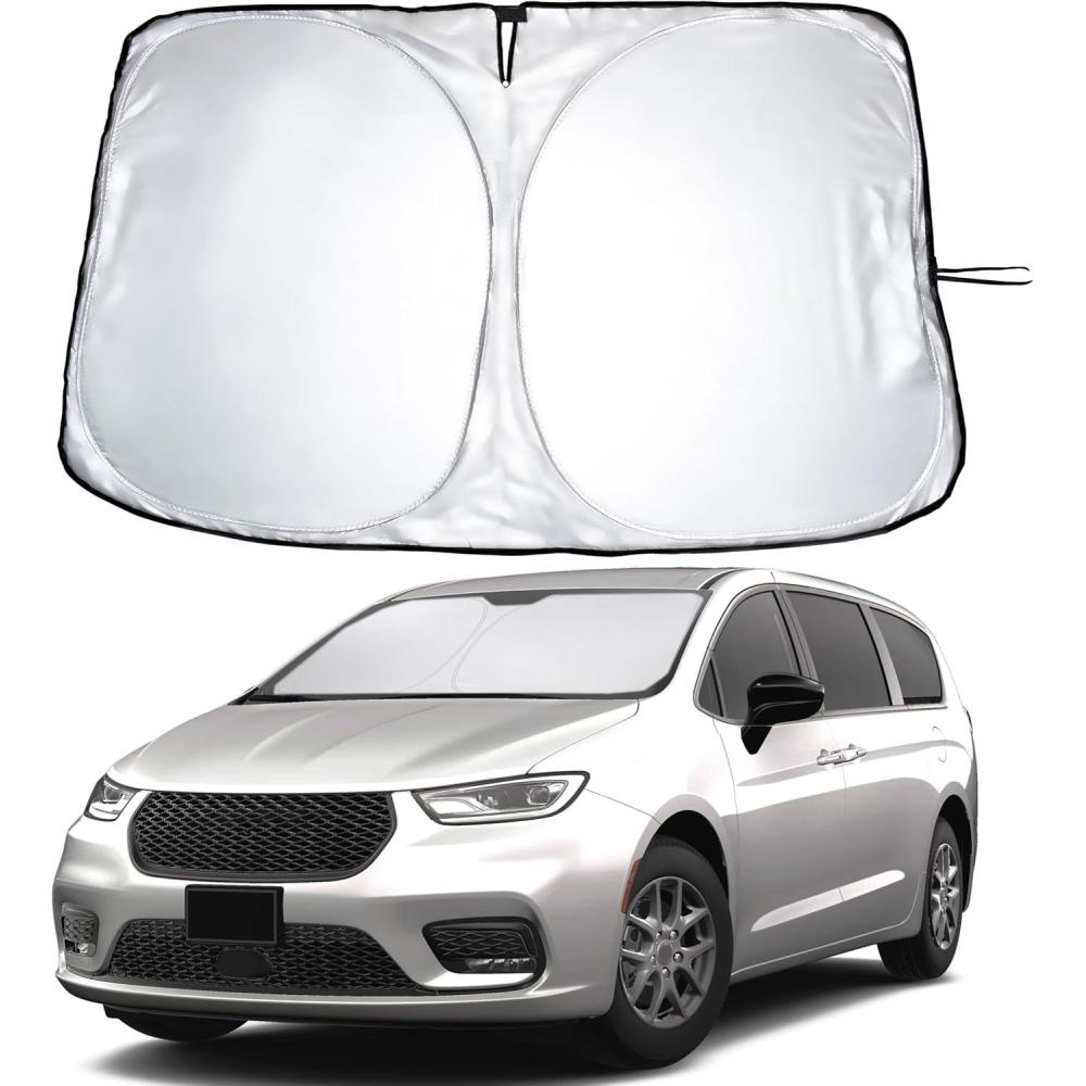 imageToyota Tacoma 20162025 Windshield Sunshade  4Layer 240T Front Window Shade Custom Fit for Toyota Tacoma 2Dr4Dr Pickup Truck  Sun Visor Blocks 100 UV Rays ampamp HeatFit For Chrysler Pacifica 20172025