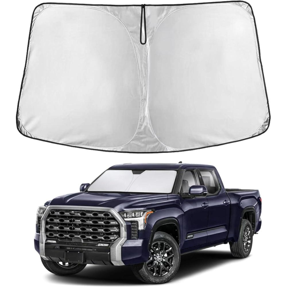 imageToyota Tacoma 20162025 Windshield Sunshade  4Layer 240T Front Window Shade Custom Fit for Toyota Tacoma 2Dr4Dr Pickup Truck  Sun Visor Blocks 100 UV Rays ampamp HeatFit For Toyota Tundra 20222025