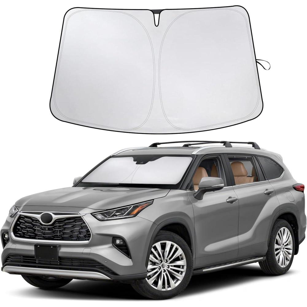imageToyota Tacoma 20162025 Windshield Sunshade  4Layer 240T Front Window Shade Custom Fit for Toyota Tacoma 2Dr4Dr Pickup Truck  Sun Visor Blocks 100 UV Rays ampamp HeatFit for Toyota Highlander 20202025