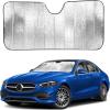 imageEcoNour Accordion Car Windshield Sun Shade American Flag Design  Reflective Car Window Shades for UV Protection ampamp Heat Block  Foldable Sun Shield for Front Window  58 x 275 InchesSilver