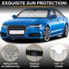 imageEcoNour Accordion Car Windshield Sun Shade American Flag Design  Reflective Car Window Shades for UV Protection ampamp Heat Block  Foldable Sun Shield for Front Window  58 x 275 InchesGray