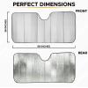 imageEcoNour Accordion Car Windshield Sun Shade American Flag Design  Reflective Car Window Shades for UV Protection ampamp Heat Block  Foldable Sun Shield for Front Window  58 x 275 InchesGray