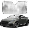 imageEcoNour Accordion Car Windshield Sun Shade American Flag Design  Reflective Car Window Shades for UV Protection ampamp Heat Block  Foldable Sun Shield for Front Window  58 x 275 InchesSilver