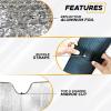 imageEcoNour Accordion Car Windshield Sun Shade American Flag Design  Reflective Car Window Shades for UV Protection ampamp Heat Block  Foldable Sun Shield for Front Window  58 x 275 InchesSilver
