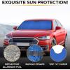 imageEcoNour Accordion Car Windshield Sun Shade American Flag Design  Reflective Car Window Shades for UV Protection ampamp Heat Block  Foldable Sun Shield for Front Window  58 x 275 InchesBlue