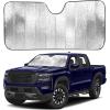 imageEcoNour Accordion Car Windshield Sun Shade American Flag Design  Reflective Car Window Shades for UV Protection ampamp Heat Block  Foldable Sun Shield for Front Window  58 x 275 InchesSilver
