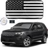 imageEcoNour Camoflage American Flag Windshield Sun Shade 240T Reflective Polyester Blocks 99 UV ampamp Heat Protection  Patriotic Car Accessory Sedans Hatchbacks Small SUVs  Universal Fit 64quot x 33quotBlack