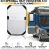 imageEcoNour RV Door Window Shade 2 Pack Trailer RV Skylight Covering Total UV Protection  Foldable Window Sunshade  Blinds for Camper Windows  Camping Accessories for Travel Trailer  16quot x 25quotblack