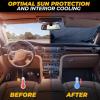 imageFoldable Windshield Sun Shade for Car  240T Reflective UV and Heat Shield with Storage Bag  Keeps Interior Cool  Universal Fit for Sedans SUVs and Trucks  Medium 64quot x 32quotSmall