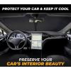 imageFoldable Windshield Sun Shade for Car  240T Reflective UV and Heat Shield with Storage Bag  Keeps Interior Cool  Universal Fit for Sedans SUVs and Trucks  Medium 64quot x 32quotXXLarge