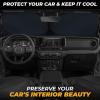 imageFoldable Windshield Sun Shade for Car  240T Reflective UV and Heat Shield with Storage Bag  Keeps Interior Cool  Universal Fit for Sedans SUVs and Trucks  Medium 64quot x 32quotXSmall