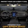 imageFoldable Windshield Sun Shade for Car  240T Reflective UV and Heat Shield with Storage Bag  Keeps Interior Cool  Universal Fit for Sedans SUVs and Trucks  Medium 64quot x 32quotXLarge