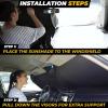 imageFoldable Windshield Sun Shade for Car  240T Reflective UV and Heat Shield with Storage Bag  Keeps Interior Cool  Universal Fit for Sedans SUVs and Trucks  Medium 64quot x 32quotSmall