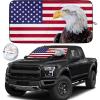 imageEcoNour 240T Windshield Sun Shade Patriotic Design  American Flag ampamp Bald Eagle  UV ampamp Heat Protection for Cars Interior Cool Trucks SUVs  Foldable Reflective Sun Visor 64quot x 32quotRed