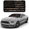 imageEcoNour Camoflage American Flag Windshield Sun Shade 240T Reflective Polyester Blocks 99 UV ampamp Heat Protection  Patriotic Car Accessory Sedans Hatchbacks Small SUVs  Universal Fit 64quot x 33quotBlack  Brown