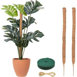 imageEcoNour 28quot 2 Pack Moss Pole  Moss Pole Monstera Plant Support  Plant Sticks for Indoor Climbing Plants  Support for Potted Plants Like Pothos Philodendrons and More48 Inches  2 PCS