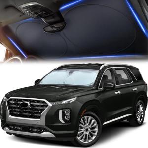 imageFoldable Windshield Sun Shade for Car  240T Reflective UV and Heat Shield with Storage Bag  Keeps Interior Cool  Universal Fit for Sedans SUVs and Trucks  Medium 64quot x 32quotLarge