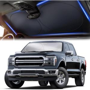 imageFoldable Windshield Sun Shade for Car  240T Reflective UV and Heat Shield with Storage Bag  Keeps Interior Cool  Universal Fit for Sedans SUVs and Trucks  Medium 64quot x 32quotXLarge