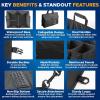 imageEcoNour Trunk Organizer for Car  SUV Collapsible Cargo Storage Box with Detachable Dividers Mesh Pockets ampamp Adjustable Straps  Multi Compartment Organizer for Groceries Tools Travel  BlackTrunk Organizer
