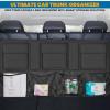 imageEcoNour Trunk Organizer for Car  SUV Collapsible Cargo Storage Box with Detachable Dividers Mesh Pockets ampamp Adjustable Straps  Multi Compartment Organizer for Groceries Tools Travel  BlackSeatMounted Organizer