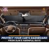 imageEconour Car Windshield Sun Shade  Premium Reflective Sunshade with 300T Polyester for UV ampamp Heat Glare  Car Interior Accessories for Sedans Mini SUVs ampamp Hatchbacks  Medium 64quot x 32quotblue