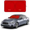 imageEconour Car Windshield Sun Shade  Premium Reflective Sunshade with 300T Polyester for UV ampamp Heat Glare  Car Interior Accessories for Sedans Mini SUVs ampamp Hatchbacks  Medium 64quot x 32quotred