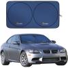 imageEconour Car Windshield Sun Shade  Premium Reflective Sunshade with 300T Polyester for UV ampamp Heat Glare  Car Interior Accessories for Sedans Mini SUVs ampamp Hatchbacks  Medium 64quot x 32quotblue