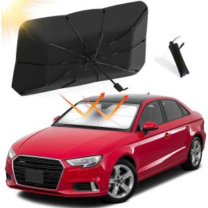 imageEcoNour Umbrella Windshield Sunshade for Car  Bendable Sun Visor for UV ampamp Interior Protection  Foldable Front Window Sunshade Suitable for Sedan and SUV  Sun Blocker for Car  XLarge 57quot x31quotSmall
