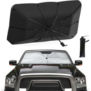 imageEcoNour Umbrella Windshield Sunshade for Car  Bendable Sun Visor for UV ampamp Interior Protection  Foldable Front Window Sunshade Suitable for Sedan and SUV  Sun Blocker for Car  XLarge 57quot x31quotXXXLarge