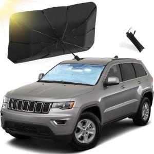 imageEcoNour Umbrella Windshield Sunshade for Car  Bendable Sun Visor for UV ampamp Interior Protection  Foldable Front Window Sunshade Suitable for Sedan and SUV  Sun Blocker for Car  XLarge 57quot x31quotLarge