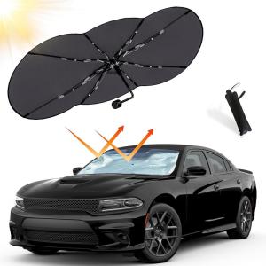imageEcoNour Umbrella Windshield Sunshade for Car  Bendable Sun Visor for UV ampamp Interior Protection  Foldable Front Window Sunshade Suitable for Sedan and SUV  Sun Blocker for Car  XLarge 57quot x31quotXLarge