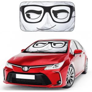 imageEcoNour Windshield Sun Shade Foldable Front Window Sunshade  Durable 240T Material Car Sun Visor for UV Rays ampamp Sun Heat Protection  Interior Accessories  Medium 64 inches x 32 inches