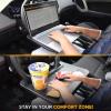 imageEcoNour 3in1 Steering Wheel Tray with Car Seat Gap Filler Organizer 1 Pack  Food Table for Eating in Car  Laptop Desk iPad Holder and Storage Box inBetween Seat Organizer  Car Accessories