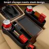 imageEcoNour Car Seat Gap Filler with Cup Holder 254 x 152 cm  Auto Console Organizer in Between Front Seats for Holding Phone Drink and Cards  Travel Accessories with 2 Headrest Hooks
