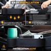 imageEcoNour Car Seat Gap Filler with Cup Holder 254 x 152 cm  Auto Console Organizer in Between Front Seats for Holding Phone Drink and Cards  Travel Accessories with 2 Headrest Hooks